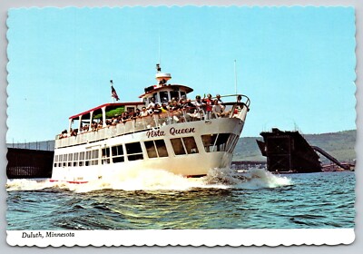 Vista Queen Excursion Boat Postcard Duluth Minnesota Vintage Travel 257 Capacity