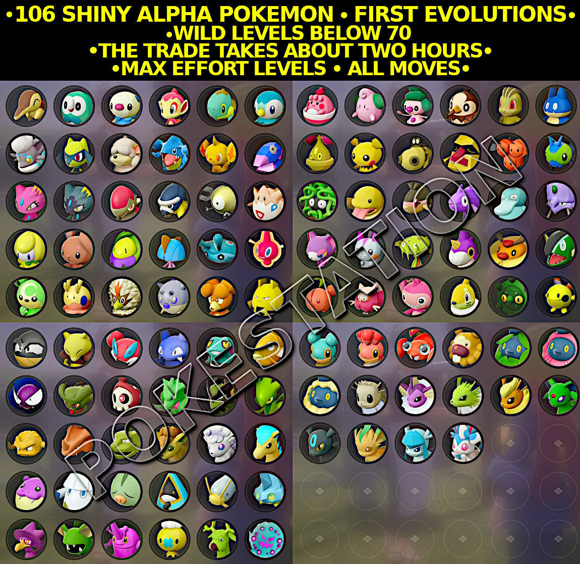 All Eevee Eeveelutions Set Shiny Max Effort Level Stats - Pokemon Legends  Arceus