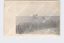 RPPC Real Photo Postcard Two Men Harvesting Wheat In Field