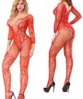 Santa Fishnet Crotchless Bodystocking Christmas Lingerie Body Stocking Plus size