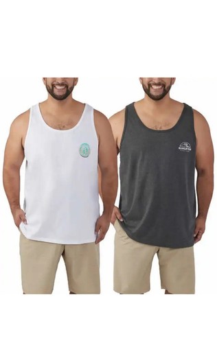 NEW Hang Ten Men's 2-Pack Graphic Screen Print Classic Fit Tank Tops Large - Picture 3 of 4
