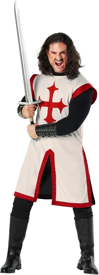 Мужской средневековый рыцарь костюм взрослый крестоносец тамплиеров туника Хэллоуин M - 2XL - Изображение 3 из 4