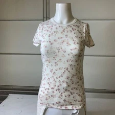 SPLENDID Candice Short Sleeve Crew Tee Women's Size Large Lotus Floral
