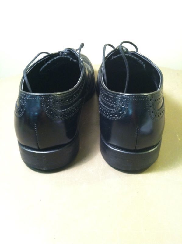 SAOLA Scarpe eleganti Oxford Florsheim Lexington punta ad ala stringate in pelle nera taglia 11 D