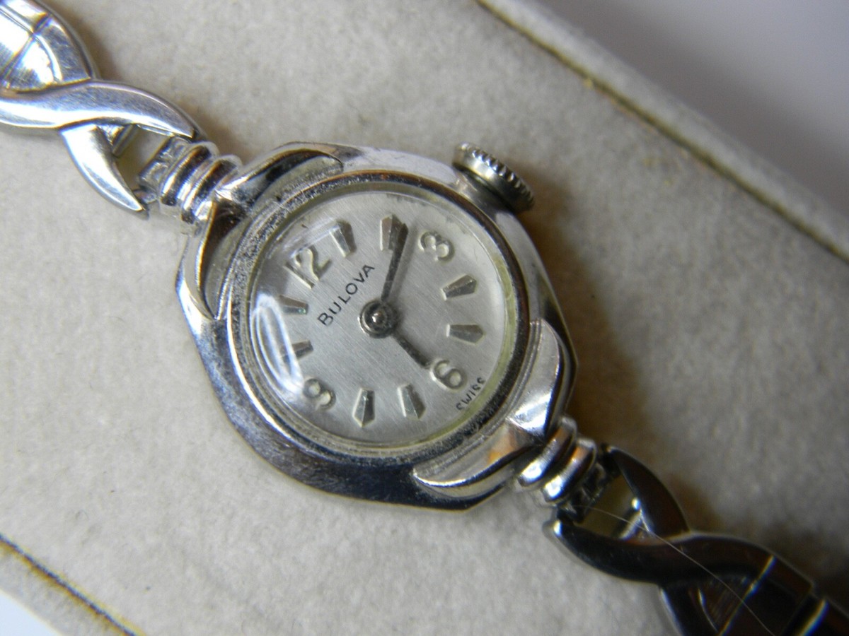 VINTAGE 1970 BULOVA 10K RGP LADIES WATCH STAINLESS BAND RUNS