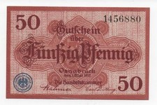 GERMANY OSNABRÜCK 50 PFENNIG 1917 BLU STAMPED NOTGELD EMERGENCY MONEY LOOK SCANS