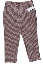 NWT Liz Claiborne Pants Womens 10 Black Geometric Zip Button Front Academia