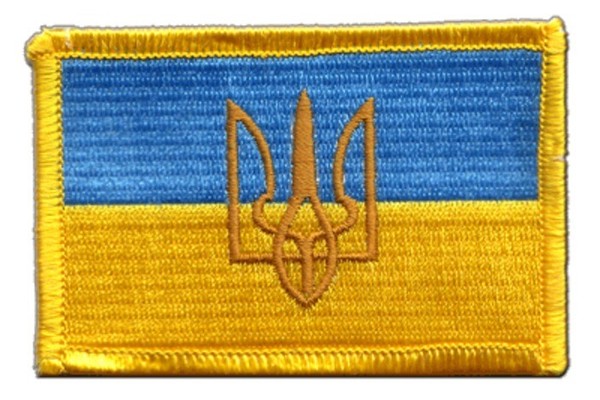 Ukraine Mit Wappen AufnäHer Flaggen Fahnen Patch AufbüGler 8X6Cm-image