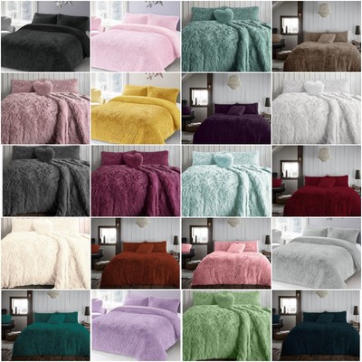 Kuscheln flauschiges Fell Vlies Bettdecke Alaska Teddy Thermo Warm Gemütlich Bettwäsche Set