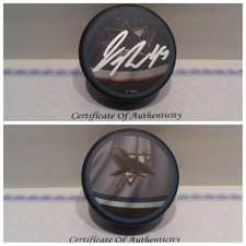 James Reimer Autographed Signed San Jose Sharks Puck COA Reverse Retro Puck NICE