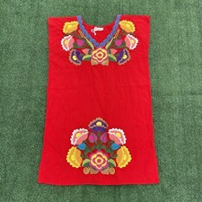 YZXDORWJ Embroidered Mexican Peasant Dress Womens L Red NEW Without Tags