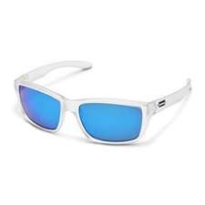 Suncloud Mayor Retro Polarized Sunglasses in Matte Crystal/Polarized Blue Mirror