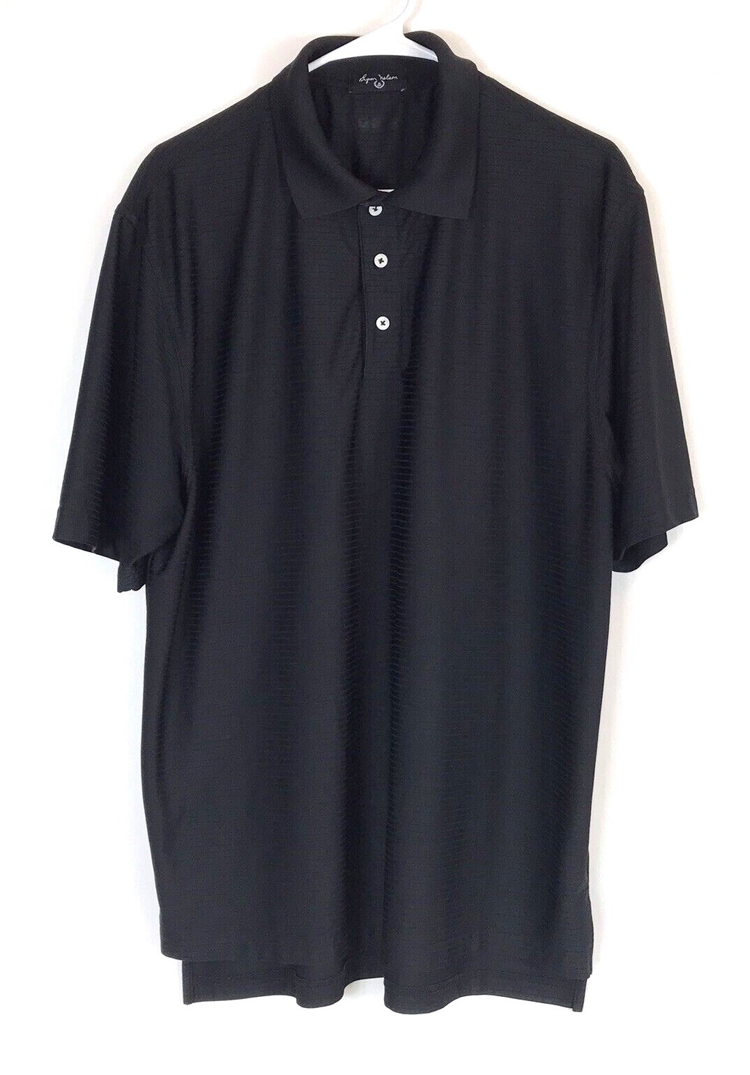 Men's Byron Nelson Basic Collared Solid Black Str… - image 1