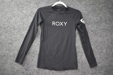 Roxy Rash Guard Top Girls Swimwear Large Black Stretch Beach Pool Children