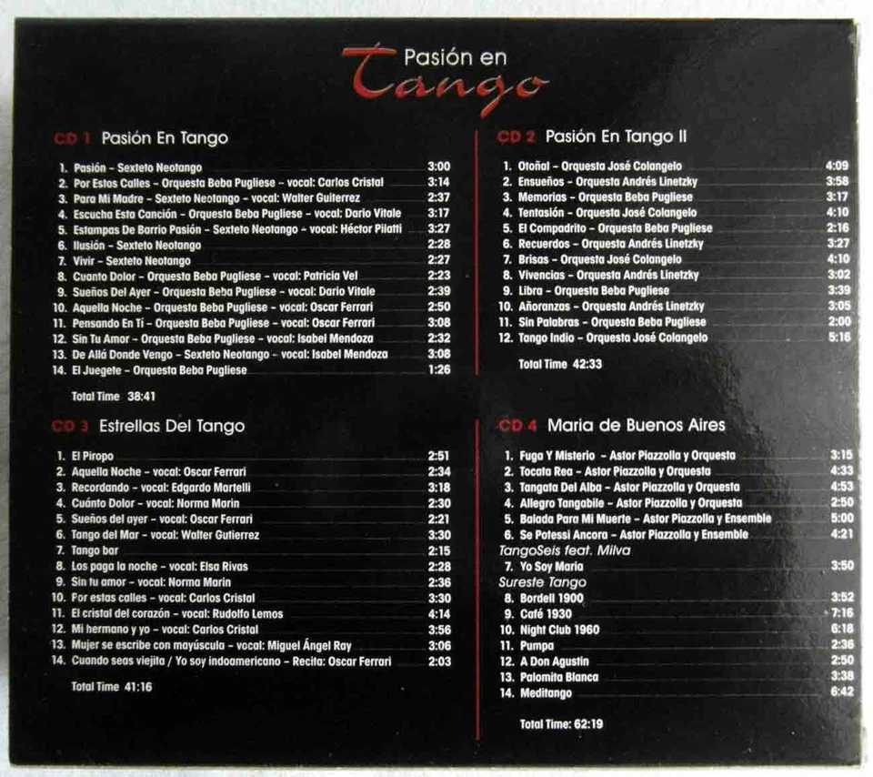 4CD Box Pasion En Tango - Tango Argentina - Bild 2 von 2