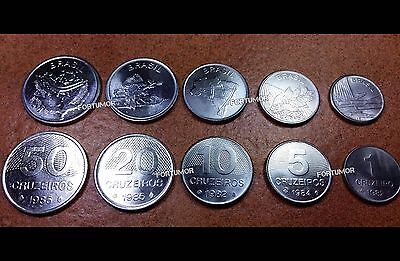 1 cruzeiro 1969-1978 UNC 1 centavo Brazil set of 7 coins