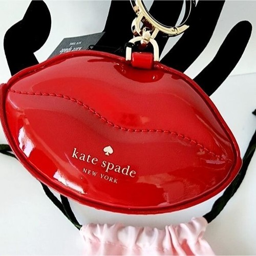 Kate Spade Mwah 3D Lippen Geldbörse Schlüsselanhänger rot Lackleder 🙂 LIMITIERTE EDITION