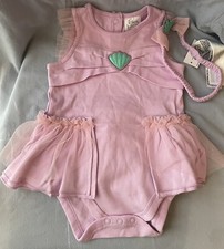 NEW Walt Disney The Little Mermaid Ariel Baby Bodysuit Costume  Headband 9-12mo