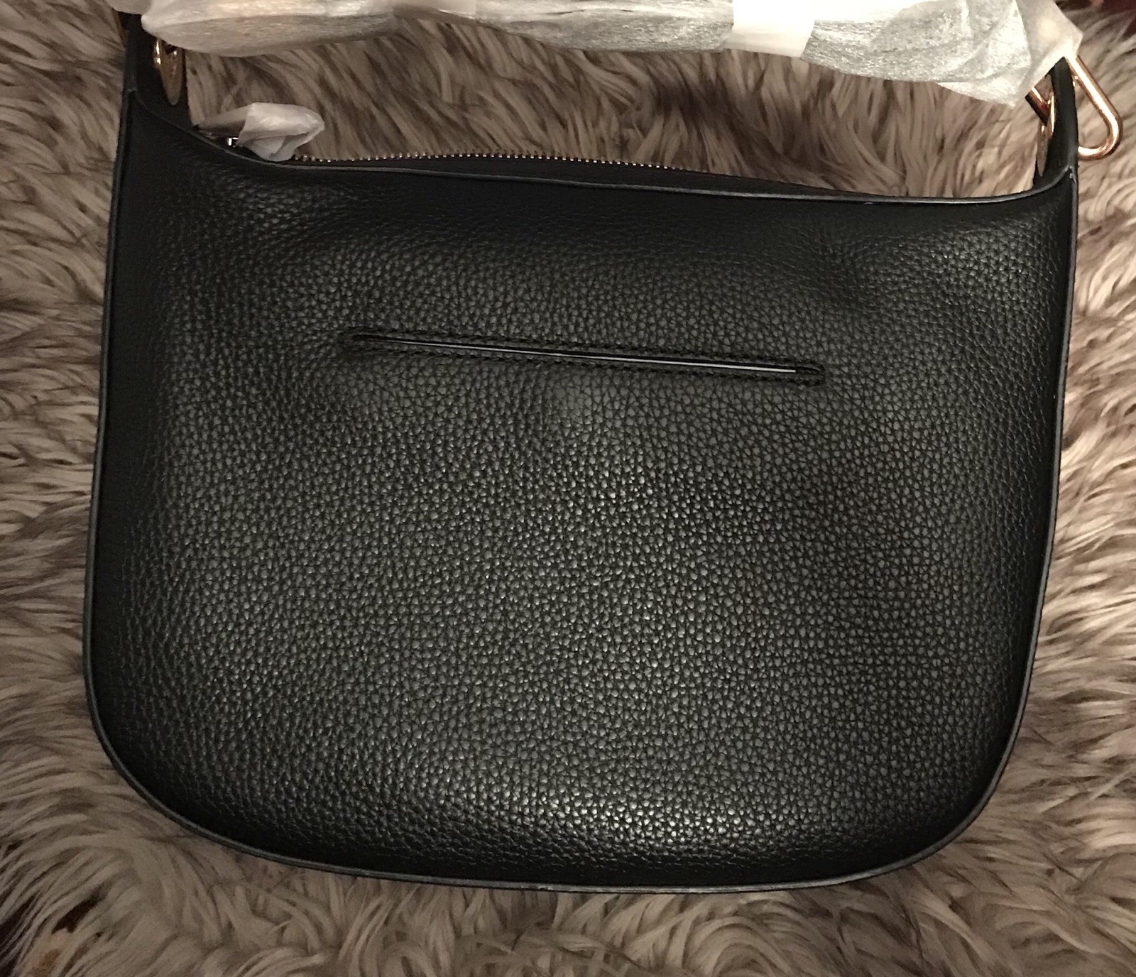 NWT Michael Kors Barlow Black Pebbled Leather Medium Messenger Bag, Gold Tone HW eBay