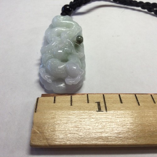 Two Toned White to Green Jadeite Jade ~ Chinese Dragon ~ Translucent Pendant - Picture 8 of 10