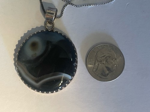 Sterlingsilber Halskette Turmalin Meditation Sorgenstein 18 Zoll - Bild 6 von 6