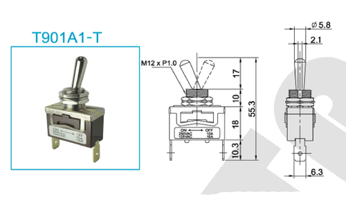 1pc Power Toggle Switch On/Off 4P DPST 25A 125V 20A 250V Lug Terminal Taiwan - Picture 5 of 5