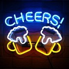 Cheers! Bar Open Martini Pub Acrylic 14" Neon Light Sign Lamp Cocktails Display