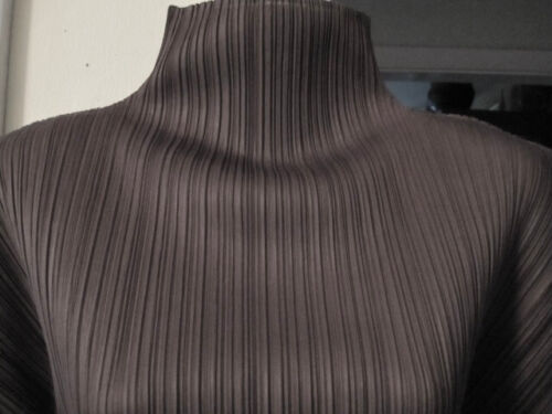 ISSEY MIYAKE sz 4 PLEATS PLEASE NEW 27" LONG TUNIC LONG SLEEVE HIGH TURTLENECK - Picture 3 of 4