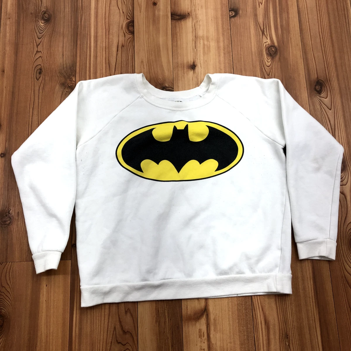 DC Comics White Batman Long Sleeve Sweater Youth s Size L