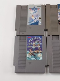 Lotto 4 giochi Nintendo NES Tecmo Bowl Top Gun Double Dragon 2 e Tom Sawyer TESTATI
