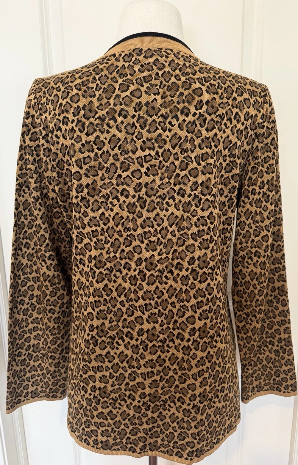 Misook Leopard Print Open Front Long Sleeves Card… - image 8