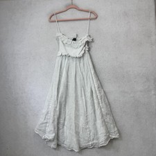 J Crew Dress Womens XXS White Smocked Ruffle Strap Maxi Sundress Boho Beach