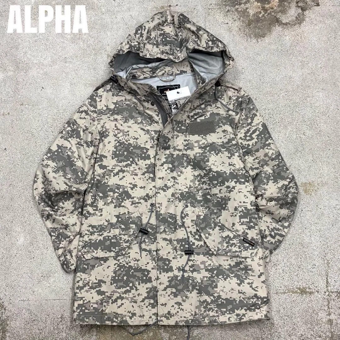 ALPHA M-51 Digital Camo Nylon Jacket Size M Fish Tail