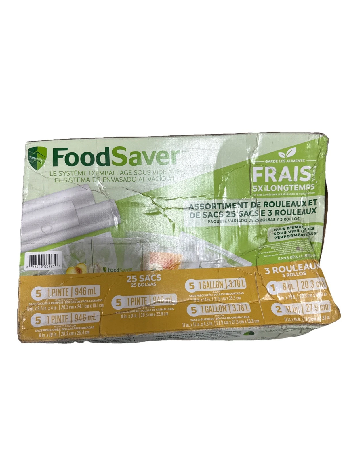 FoodSaver 28-Piece Vacuum Seal Rolls and Vacuum Seal Bags Multipack Set
