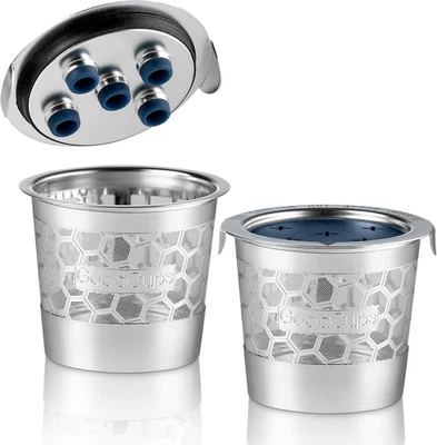 GOODCUPS 2 Stainless Steel Reusable K Cups for Keurig K Supreme, K Supreme Plus, K Slim,
