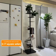 Spine Bookshelf, Vertical Spine Book Tower 9-Tier Metal Bookcase Book Organizer-