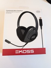 Koss Com Headset with Detachable Microphone with USB plug NIB Folds