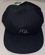 NWT Black Quiksilver Snapback Baseball Cap Trucker Hat One Size