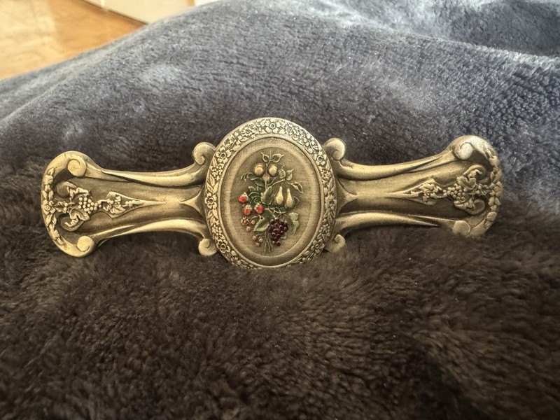 Notting Hill 3" (76mm) C.C. Fruit Bouquet Cabinet Pull  in Hand Tinted Pewter