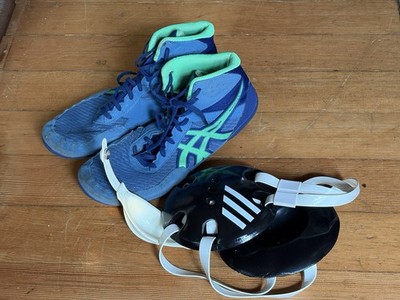 ASICS Matflex 6 Wrestling Shoes 10.5 & Adidas Headgear.  Excellent  Condition 