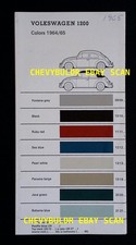 1964/65 Volkswagen 1200 Sedan & Convert & Karmann Ghia Color Options Brochure