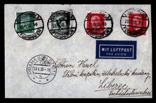 DR WHO 1930 GERMANY OVPT PLAUEN PAQUEBOT COLUMBUS SHIP TO CZECHOSLOVAKIA R14868