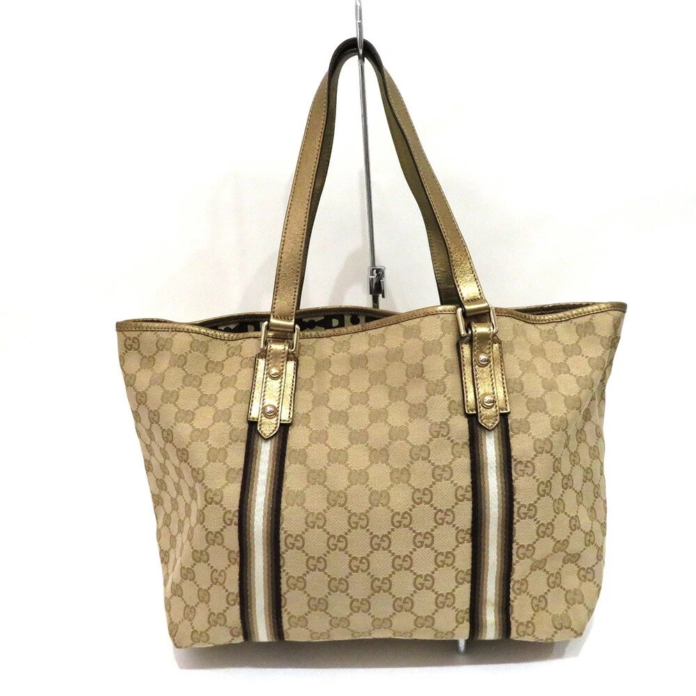Sac fourre tout Gucci GG toile beige rang B 139260 d'occasion du Japon