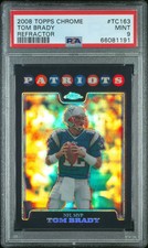 2008 Topps Chrome Tom Brady #TC163 Refractor PSA 9