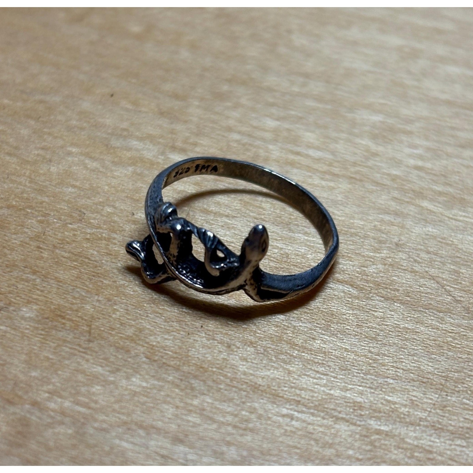 1990s Sterling Silver Lizard Ring - image 3