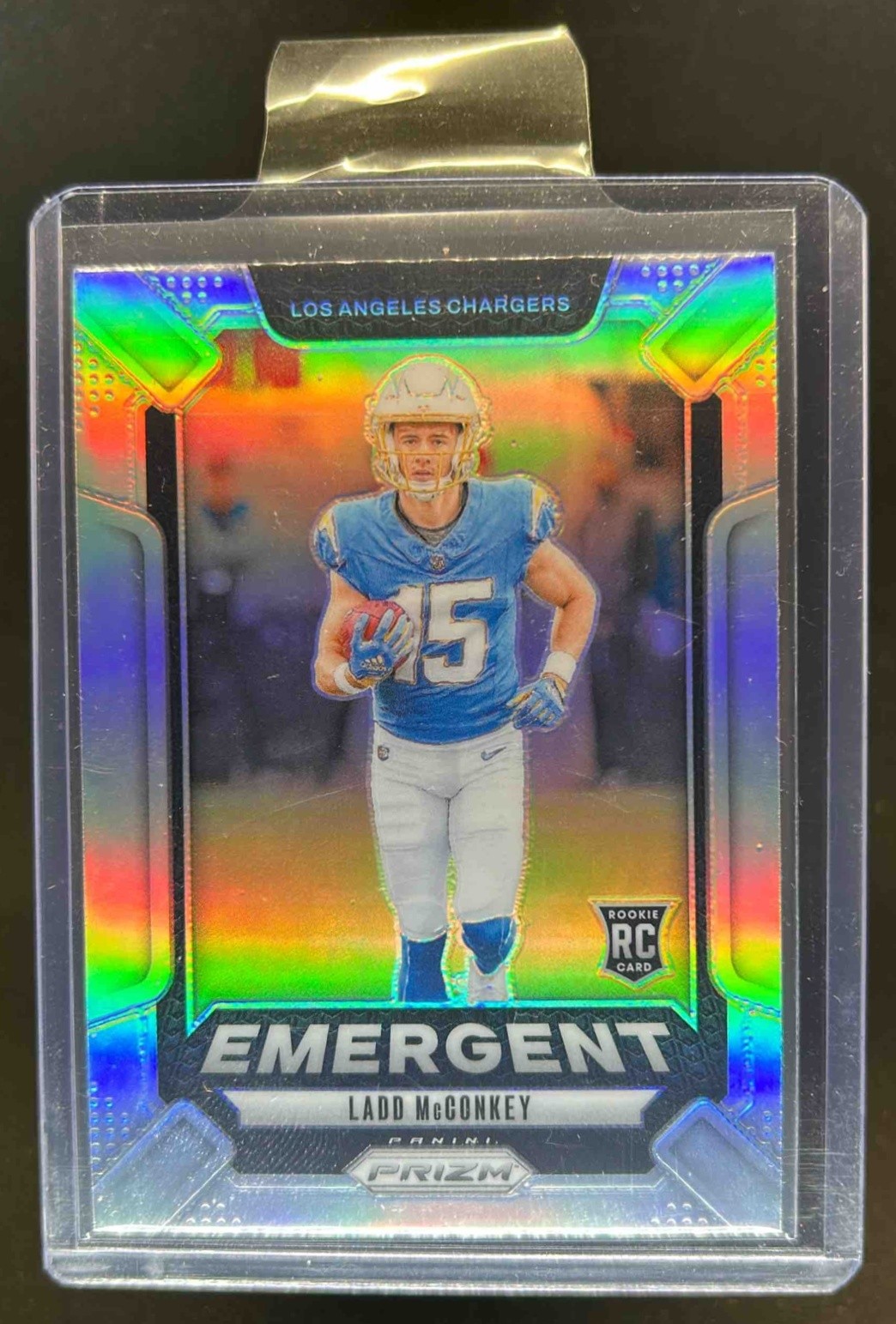2024 Prizm Ladd McConkey Emergent RC Silver Rookie #13 Chargers