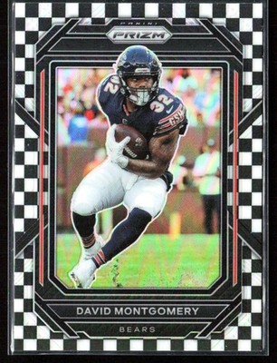 David Montgomery 2022 Panini Prizm Black And White Checker #48 Chicago Bears