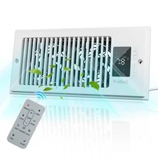 Register Booster Fan 4"x10", 10-Speed Quiet Vent Fan with Negative Ion, Therm...