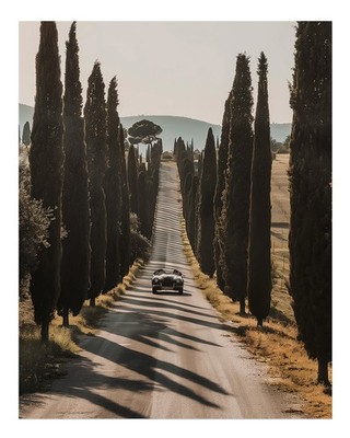 Vintage Auto Landstra�e Wandkunst Druck