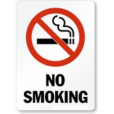 No Smoking Aluminum Weatherproof Sign c00819